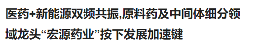 醫藥+新能源雙頻共振,原料藥及中間體細分領(lǐng)域龍頭“宏源藥業(yè)”按下發(fā)展加速鍵